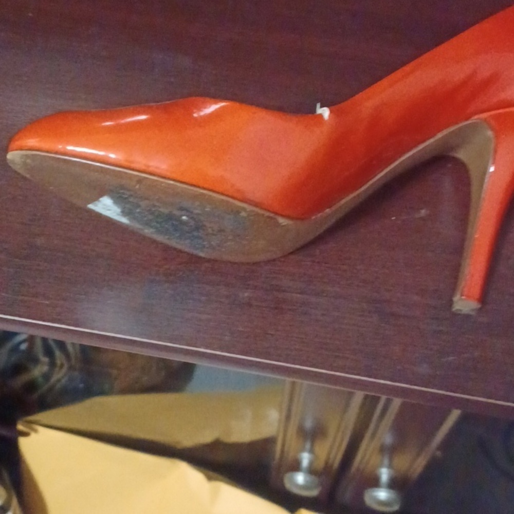 J. Crew Women's Bright Orange Heels - Picture 3 of 8